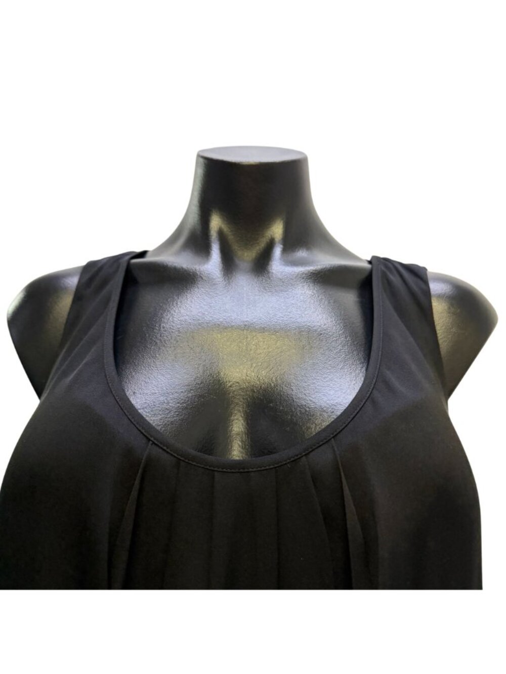 Tory Burch Black Sleeveless Pleated Blouse Size 10 - Picture 5 of 7